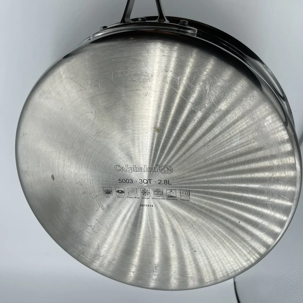 Calphalon Classic Stainless Steel Cookware Saute‎ Pan, 3 Quart Silver